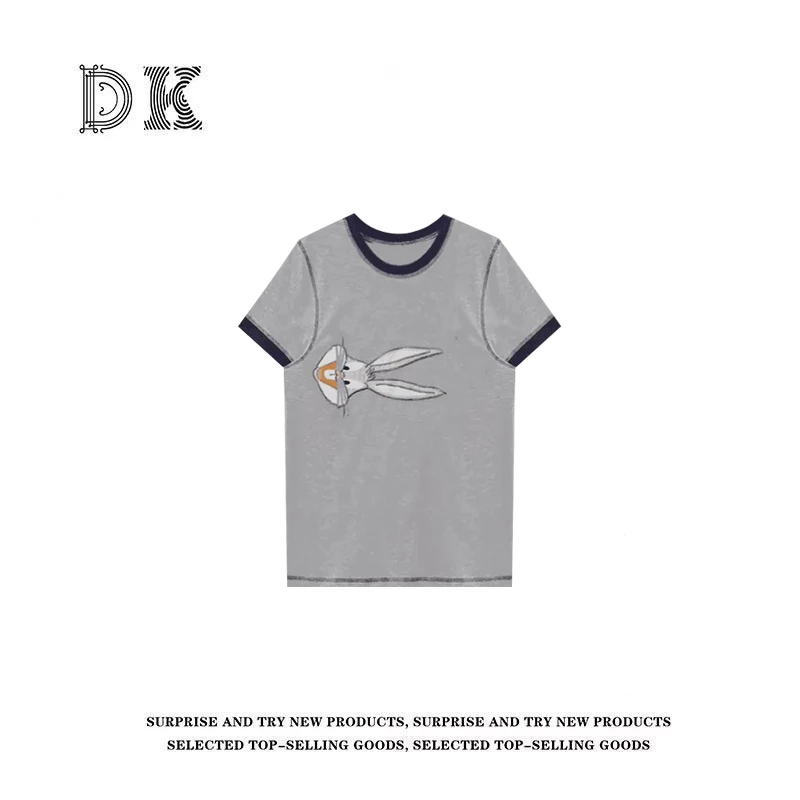 『兔子乖乖』2025年夏季新款设计感休闲百搭宽松上衣女【DK】