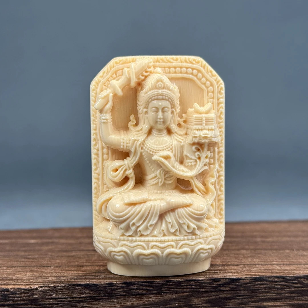 H81-38天然猛犸牙 虚空藏 牛 虎 37*59.5*18mm支持复检假一罚十