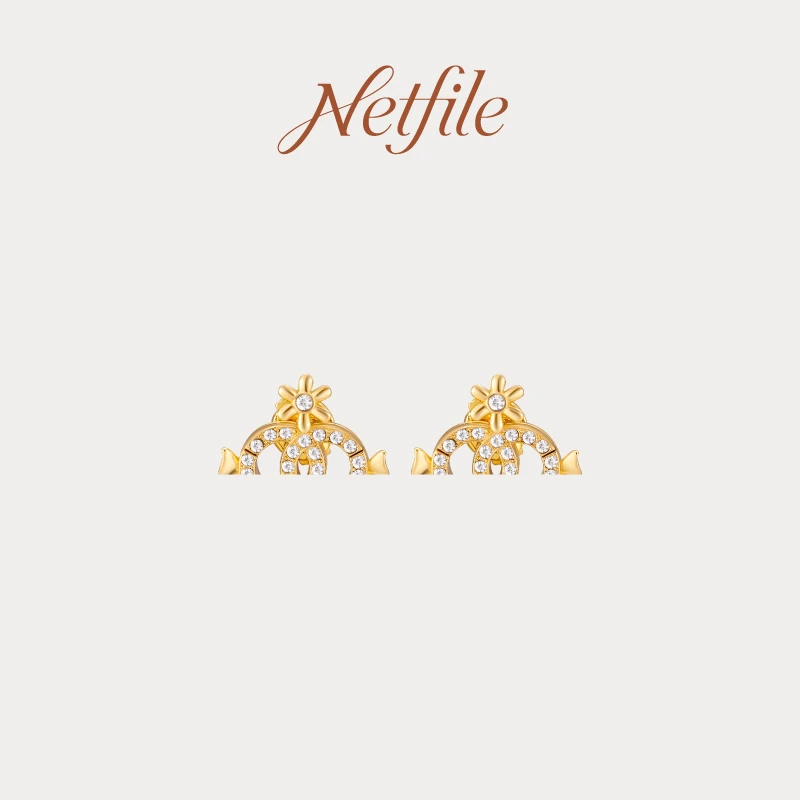 铜合金耳饰 Netfile【双花耳环】NF504R040