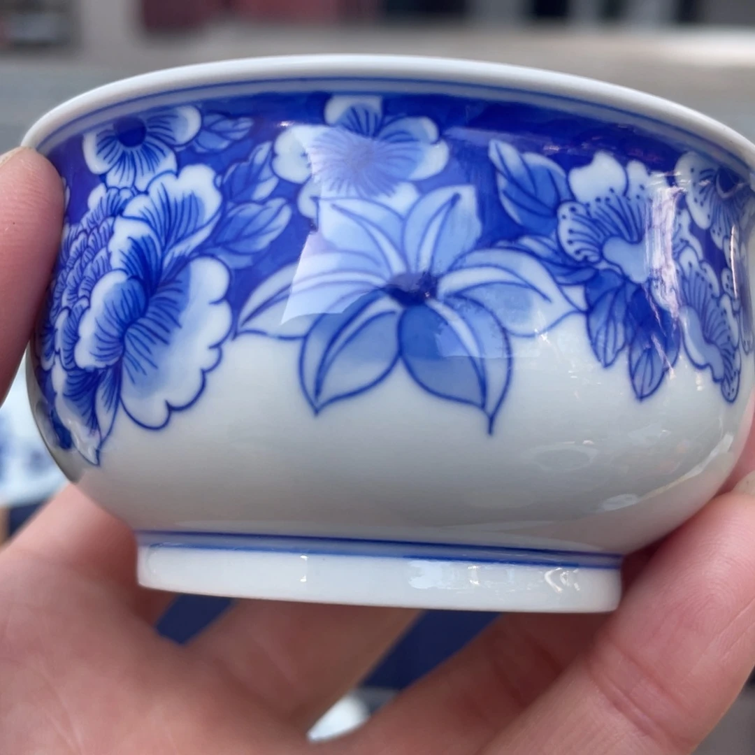 青花万花炉式杯杯