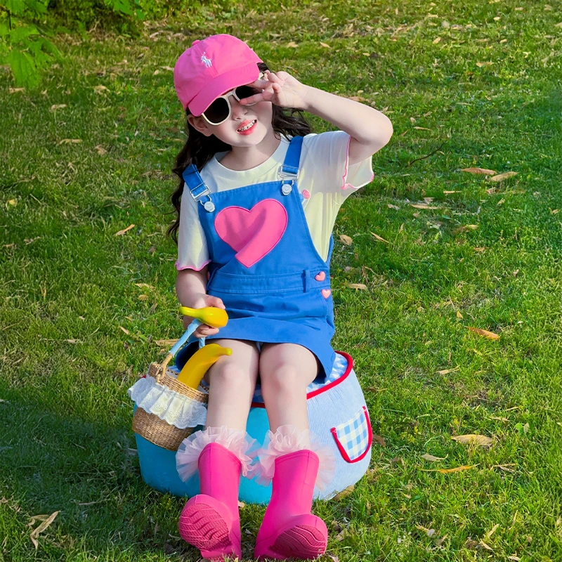 女童多巴胺套装夏季2025新款儿童潮酷背带裙夏装女孩洋气韩范穿搭