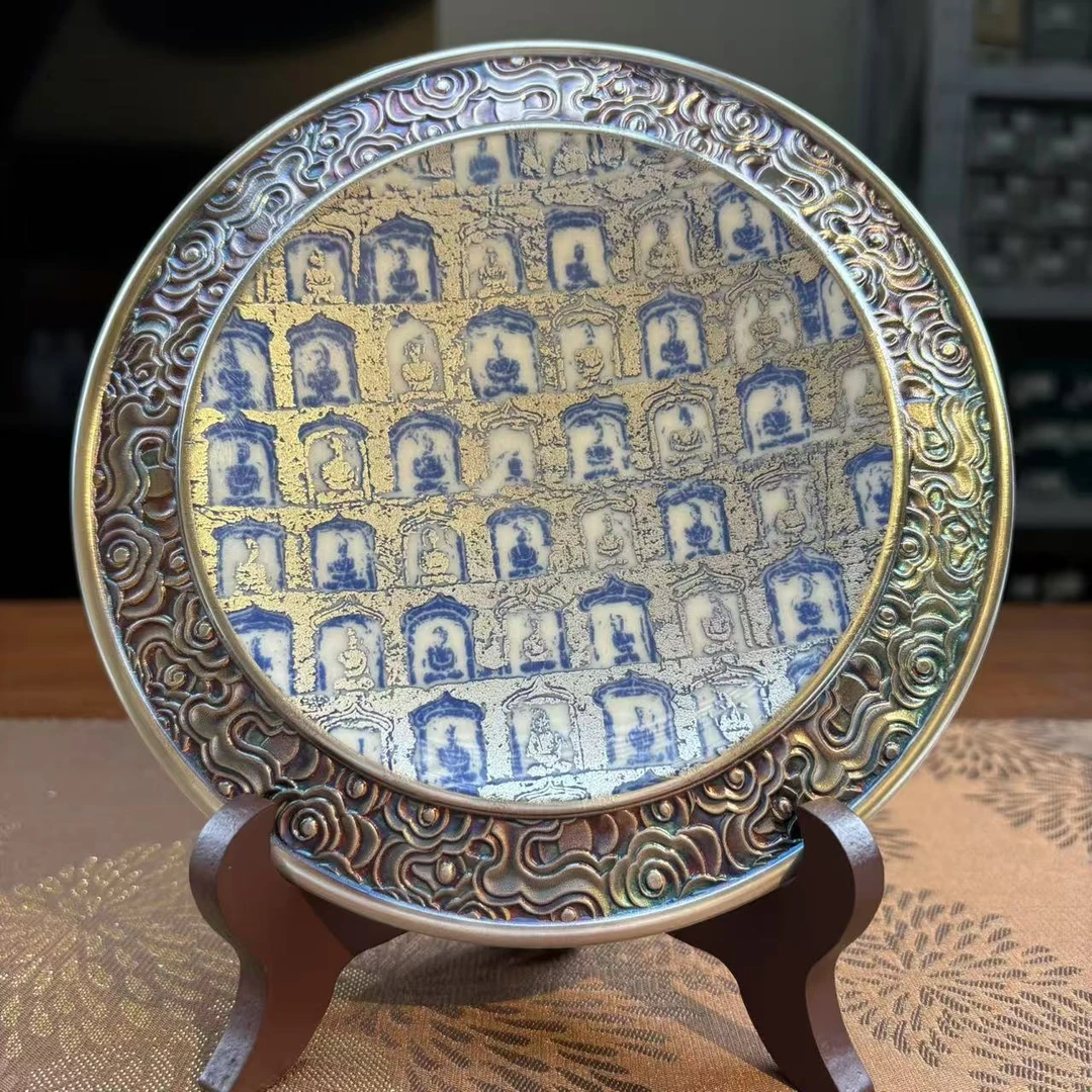 高档创意手绘陶瓷茶盘壶承3065