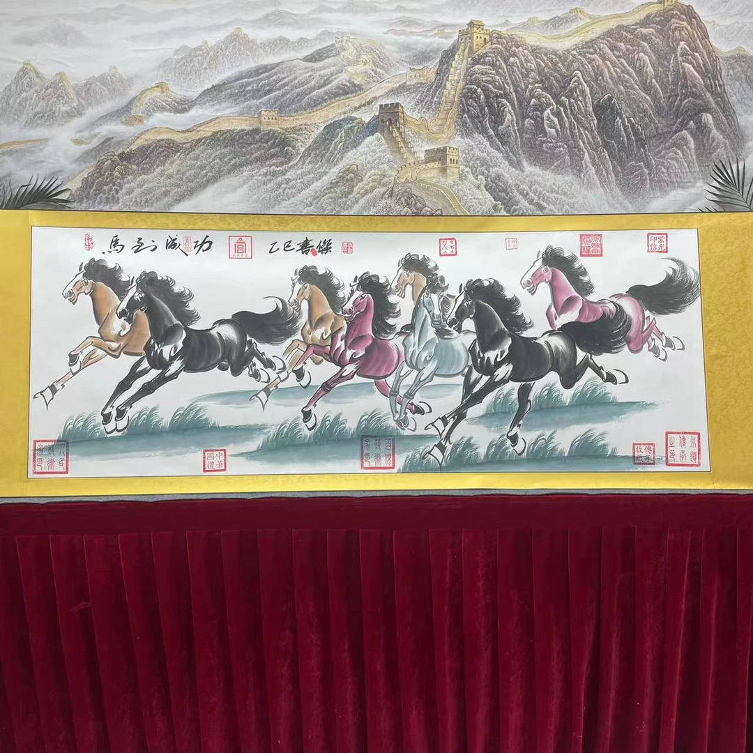 李书杰-马到成功-精品国画-200cmX70cm