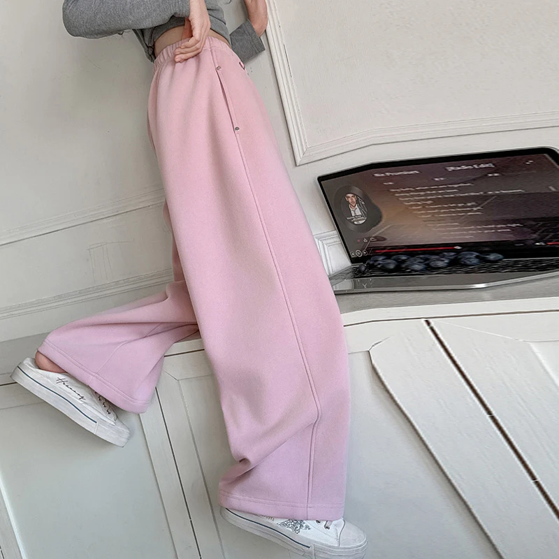 儿童秋装2025新款大女童装宽松裤子春秋款运动卫裤秋季阔腿直筒裤