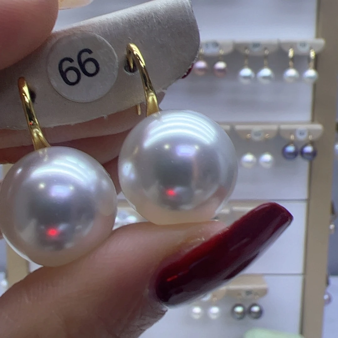 淡水珍珠耳饰18K金镶嵌