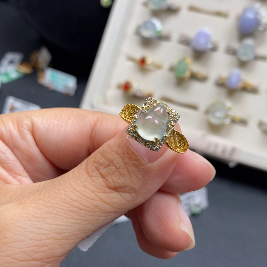 翡翠银S925镶嵌戒指