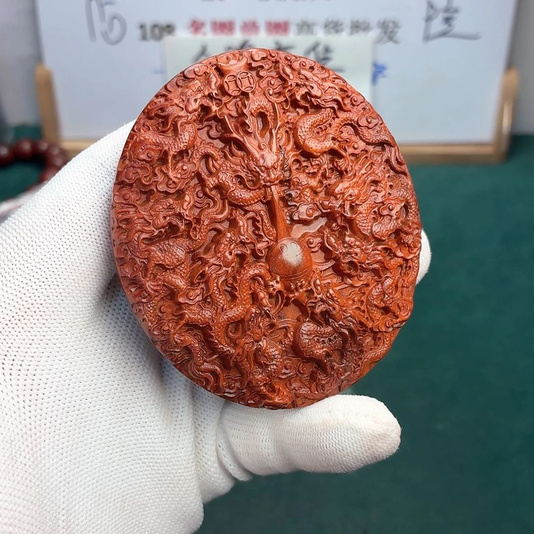 檀香紫檀（小叶紫檀）手串/手链九龙戏珠