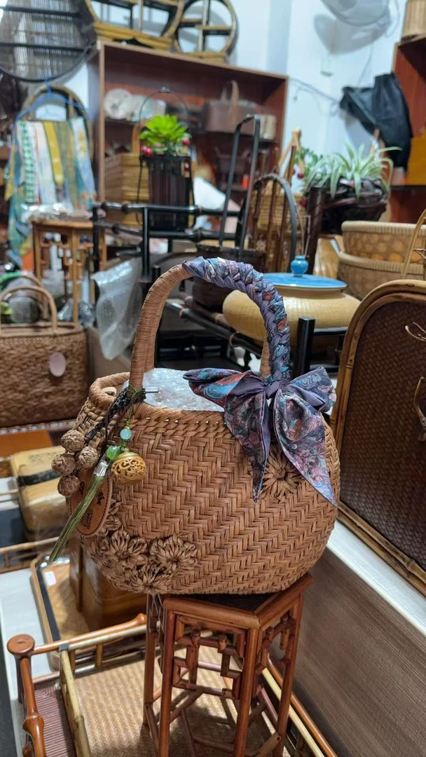 阅竹堂非遗平纹葡萄藤（樱花）福利款包包