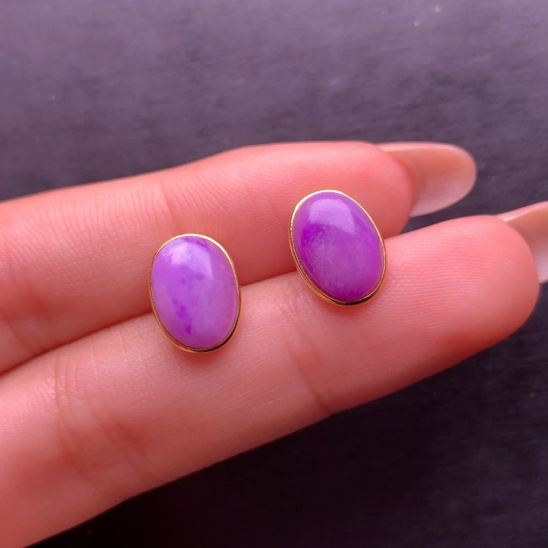 苏纪石（舒俱来）18K金镶嵌耳钉