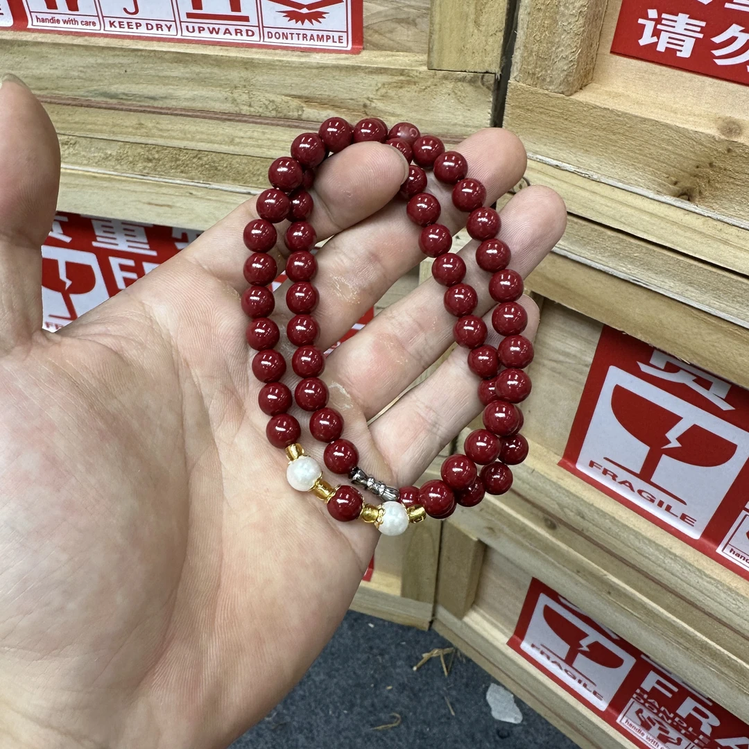 含辰砂工艺品S1136天然辰砂高含量朱砂手串无礼盒