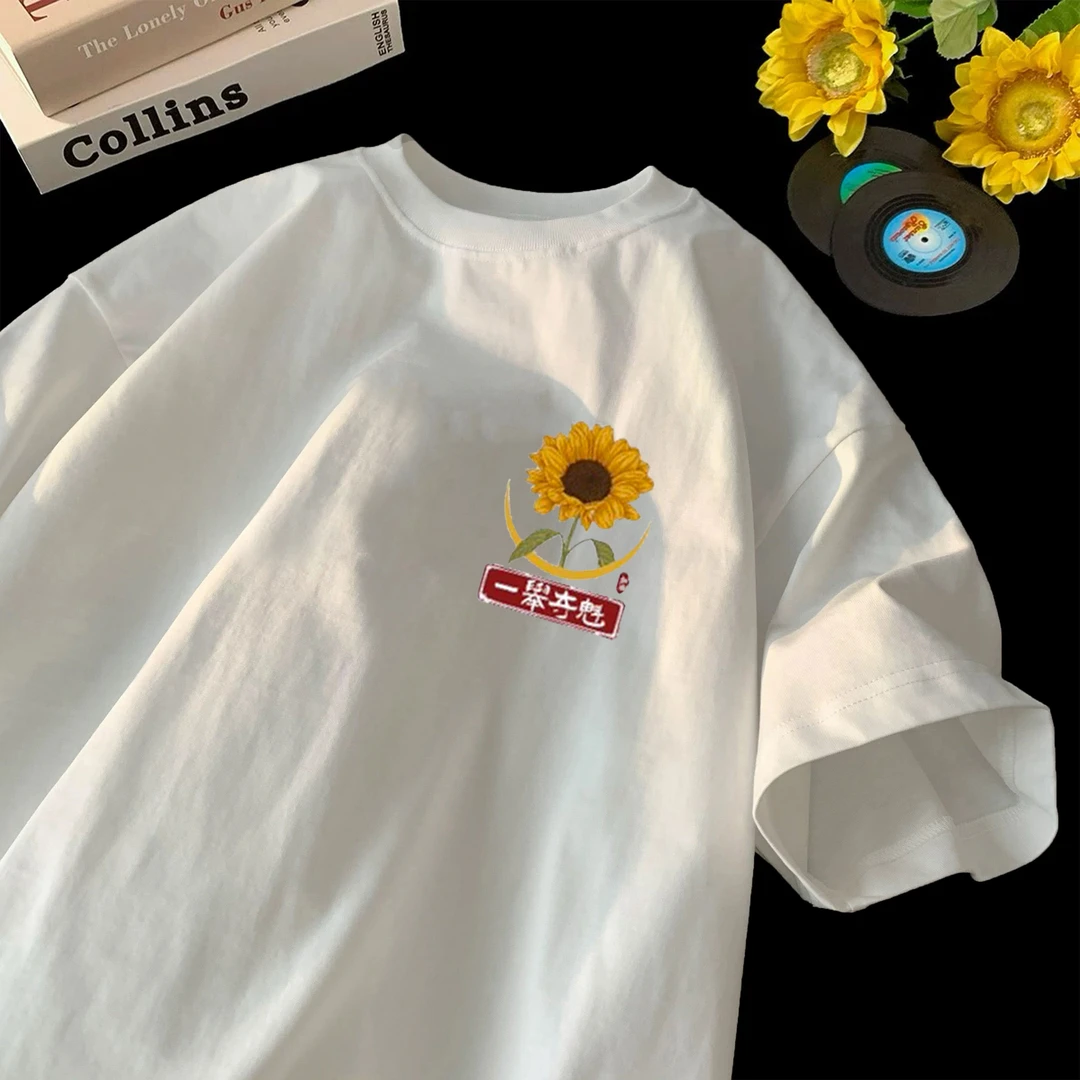 一举夺魁中高考短袖男t恤夏季重磅圆领纯棉半袖宽松青少年休闲t