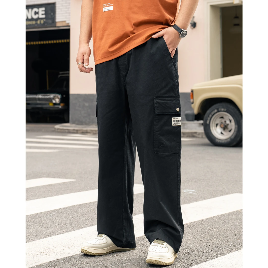 【工装阔腿】森老板大码男装加大加宽男士长裤显瘦遮肉宽松工装裤