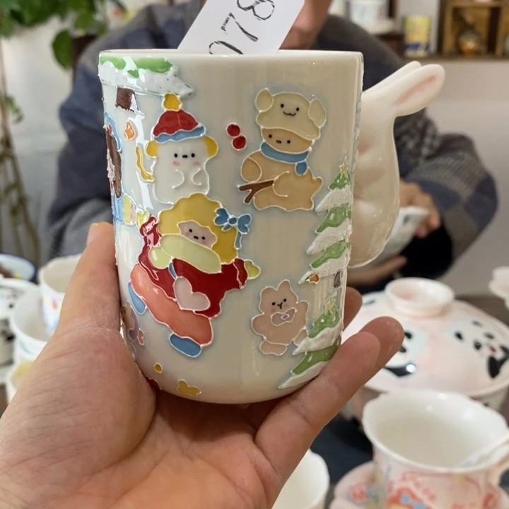 瓷片景德镇釉下彩手绘