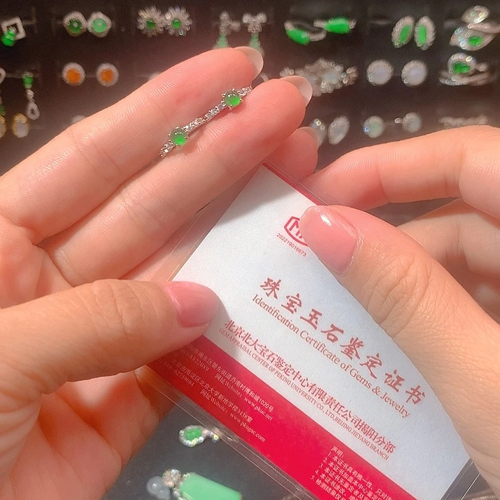 翡翠银S925镶嵌耳饰耳包
