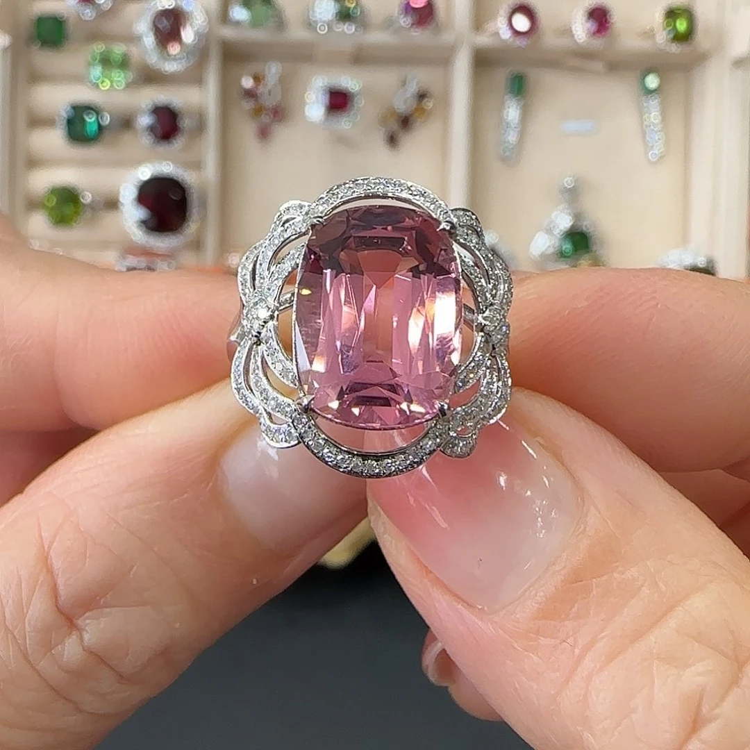 碧玺戒指18K金镶嵌5.84ct