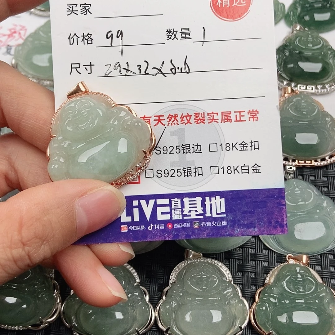翡翠银S925镀金镶嵌颈饰