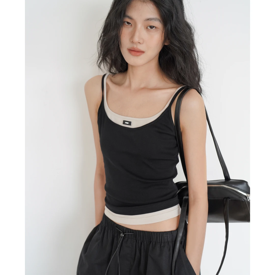 EIGHTHMONTH 假两件吊带背心上衣女设计感AC150683