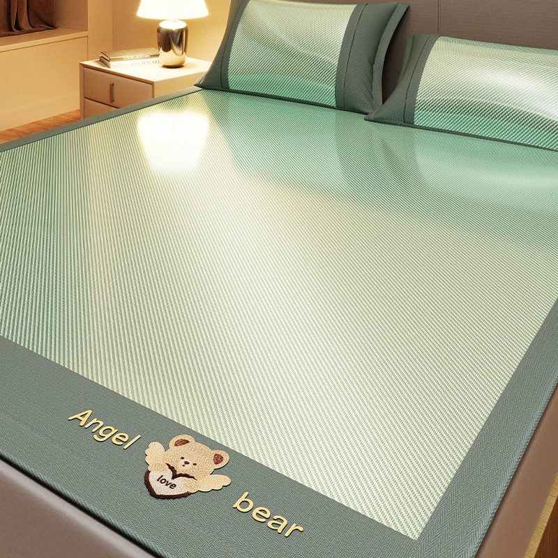 夏季高端软凉席冰丝席冰藤席子水洗学生宿舍单人床两件套加厚床垫