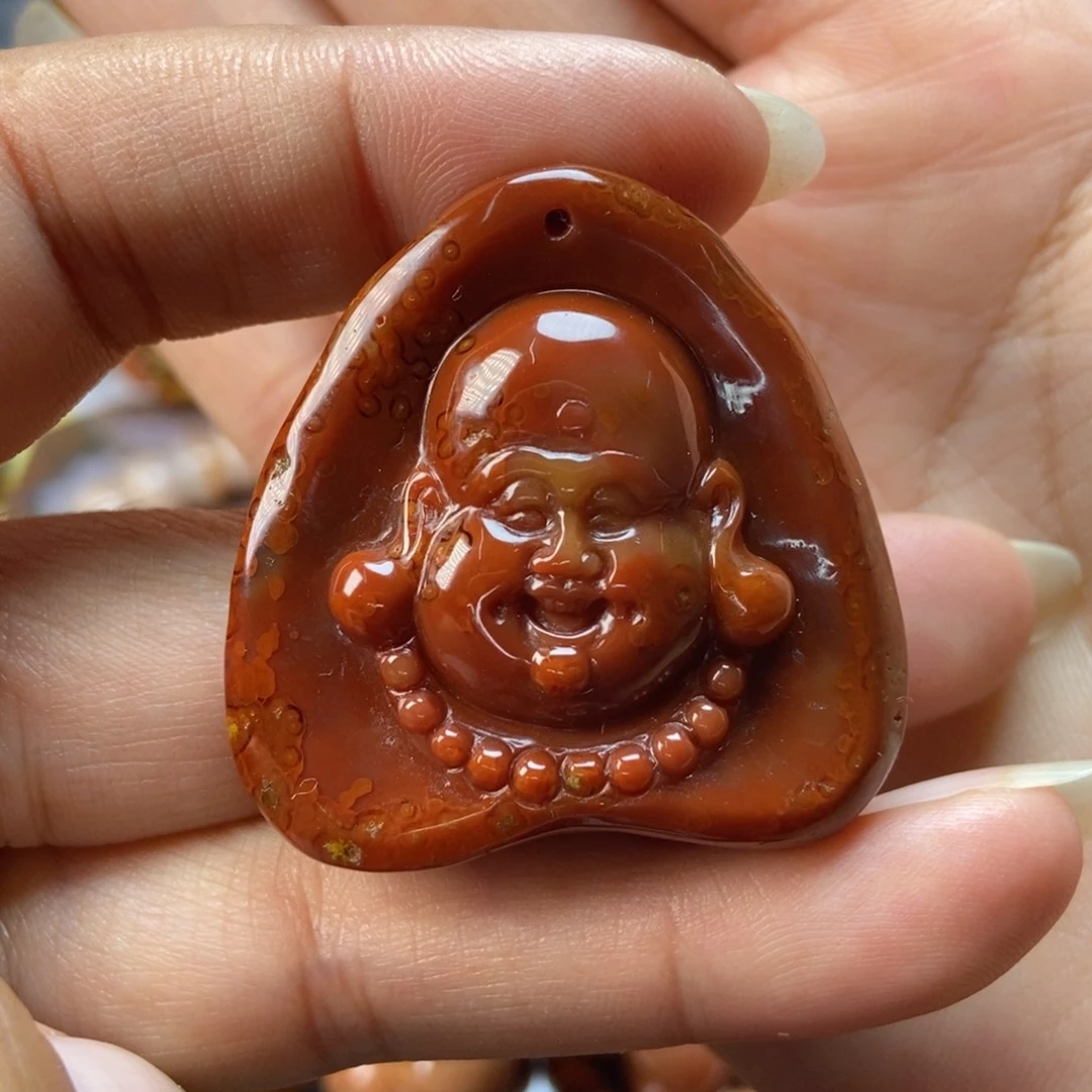 玛瑙/玉髓颈饰未镶嵌战国红