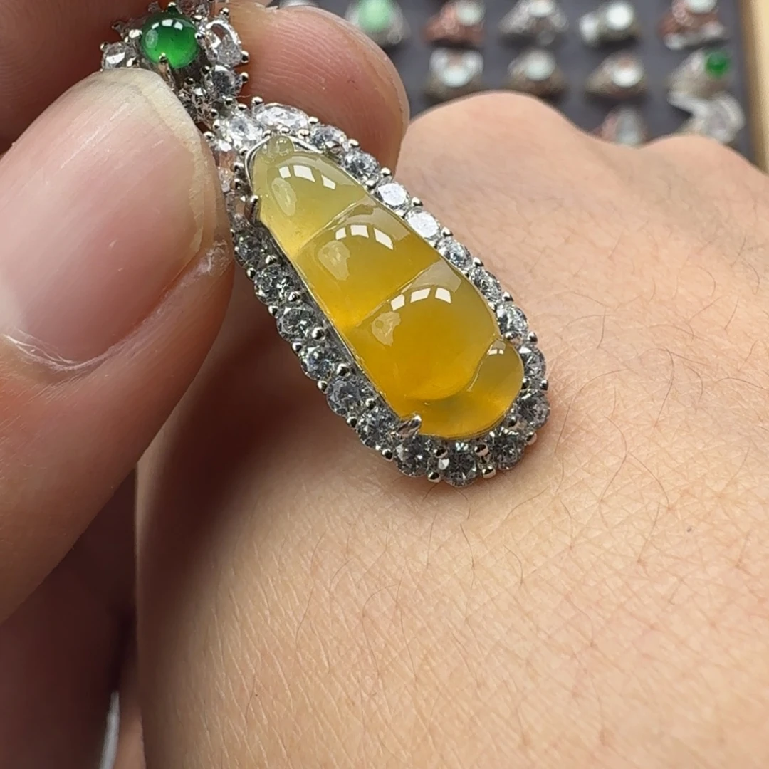 翡翠银S925镶嵌戒指天然缅甸翡翠A货