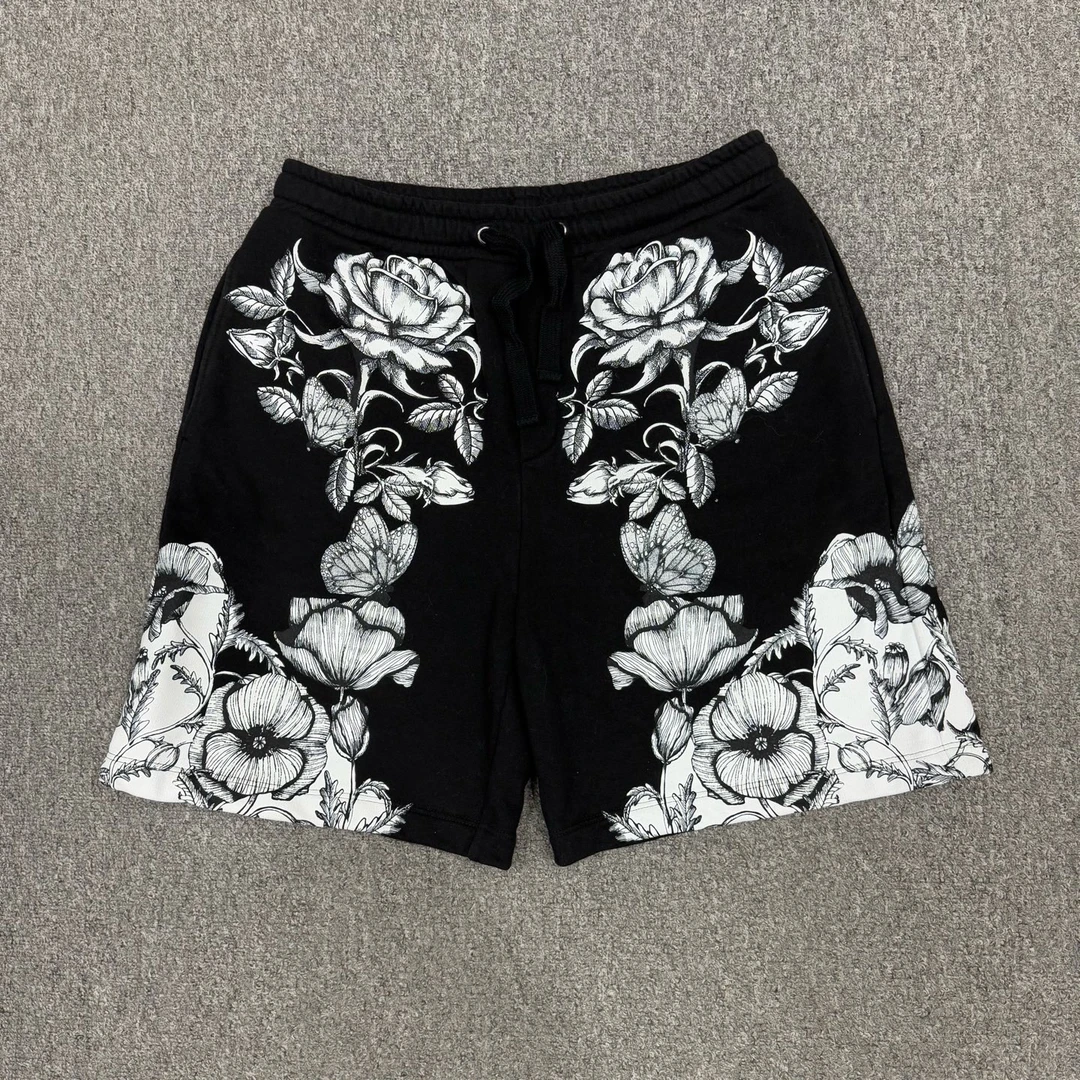 99新 Valentino/华伦天奴 18460447黑色主线花卉休闲短裤 S码99新