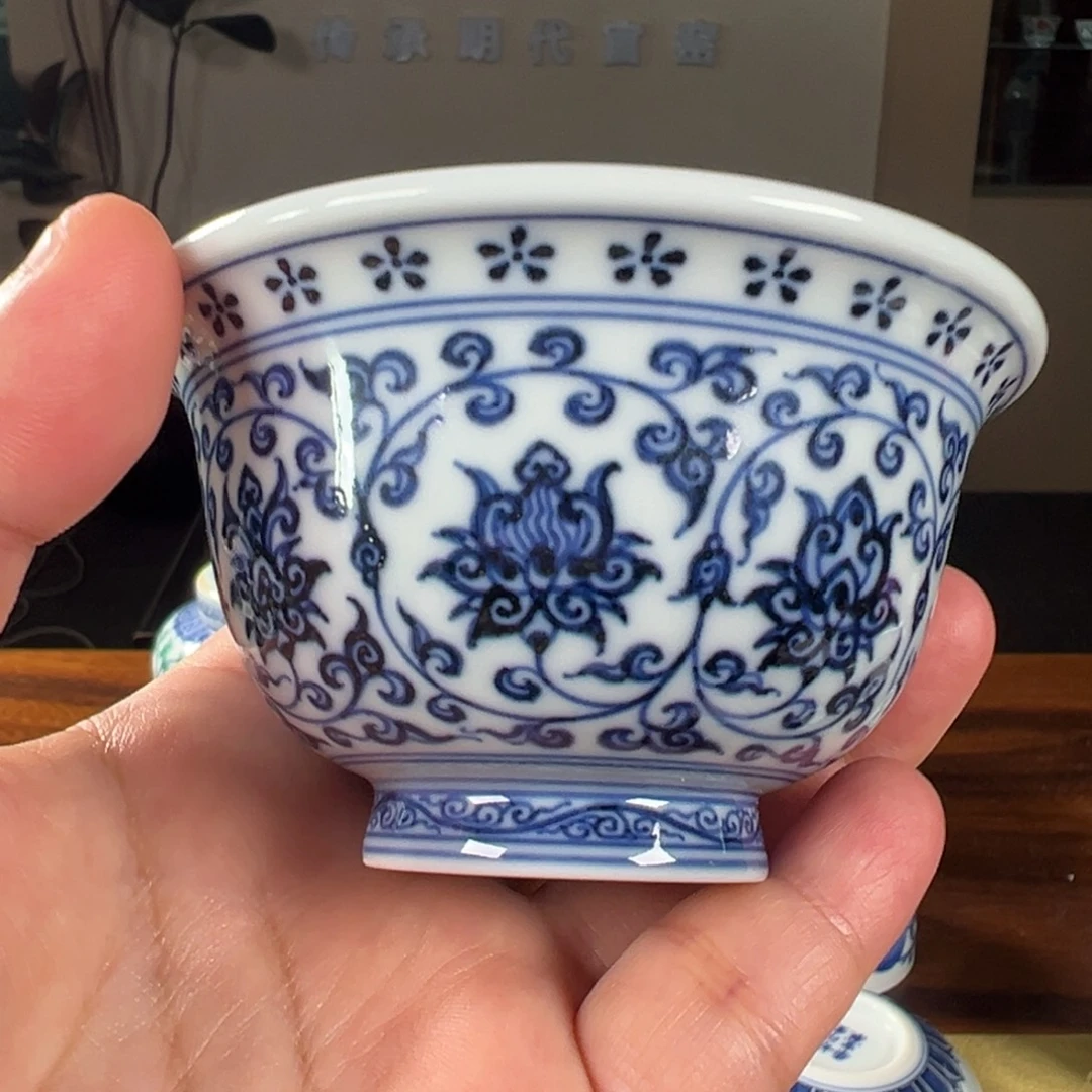 光头强的柴窑缠枝莲压手杯