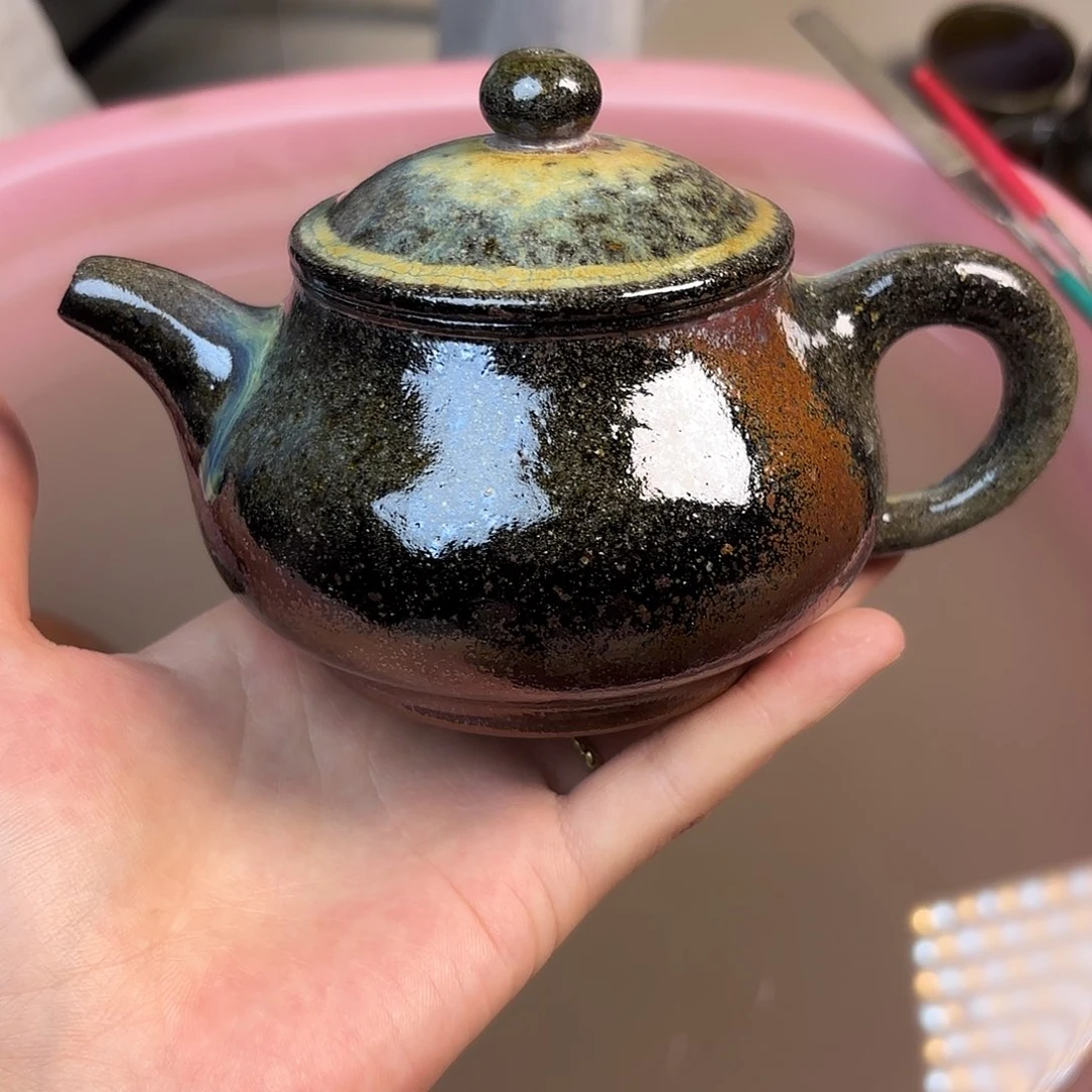 茶壶紫砂柴烧紫砂紫泥潘壶