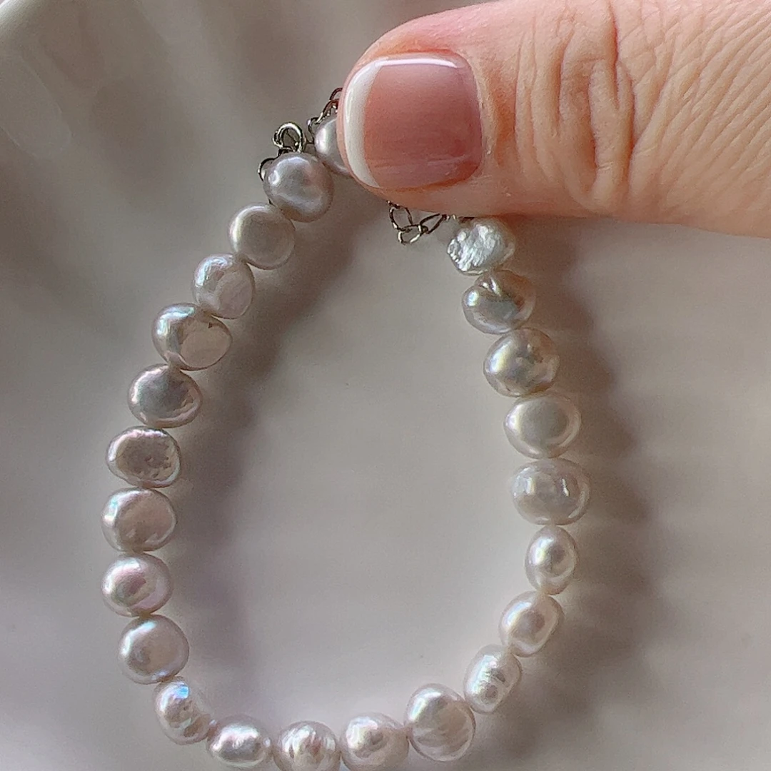 淡水珍珠手绳合金