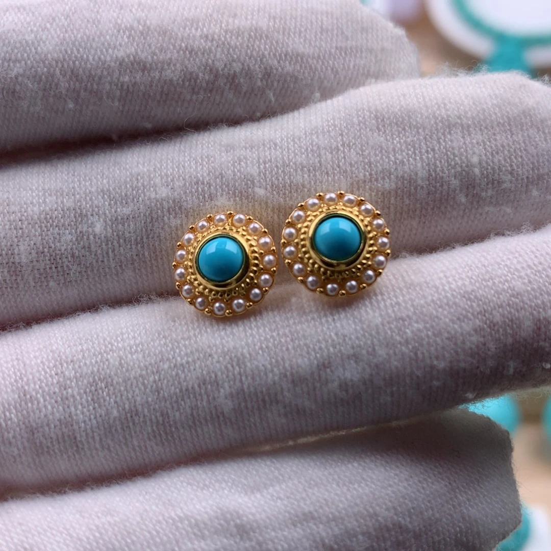 绿松石珠宝奇石银S925镶嵌