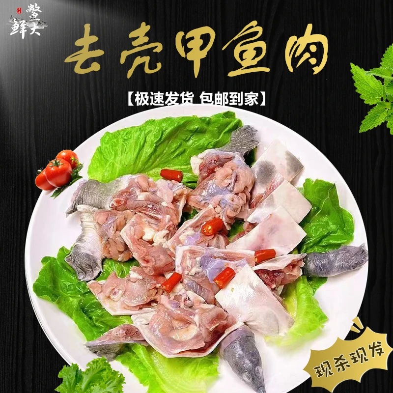 新鲜甲鱼肉去膜去内脏去背壳切块团鱼生态老鳖肉干净冷链包邮到家