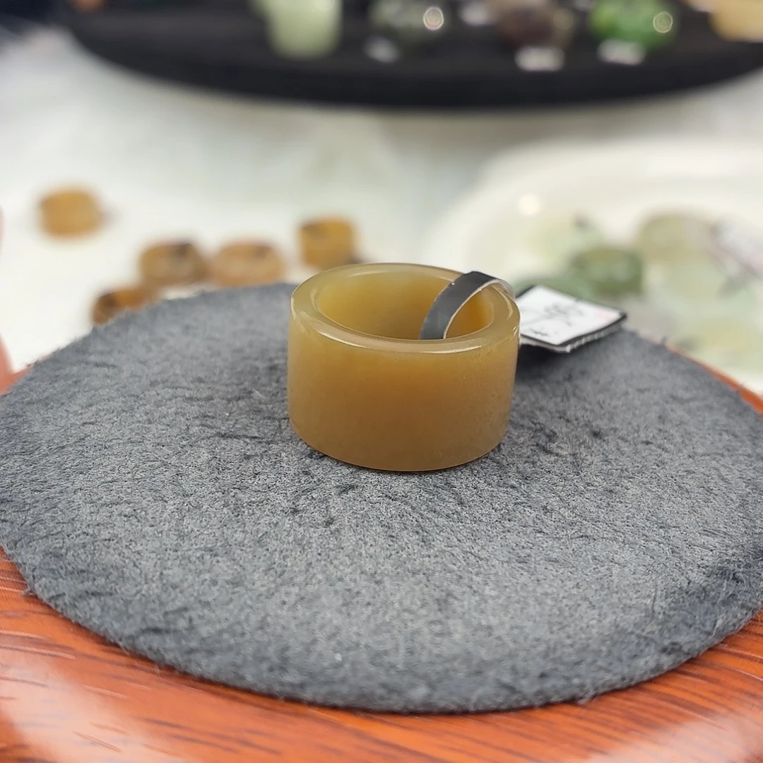 和田玉未镶嵌戒指b68汤圆切16.2