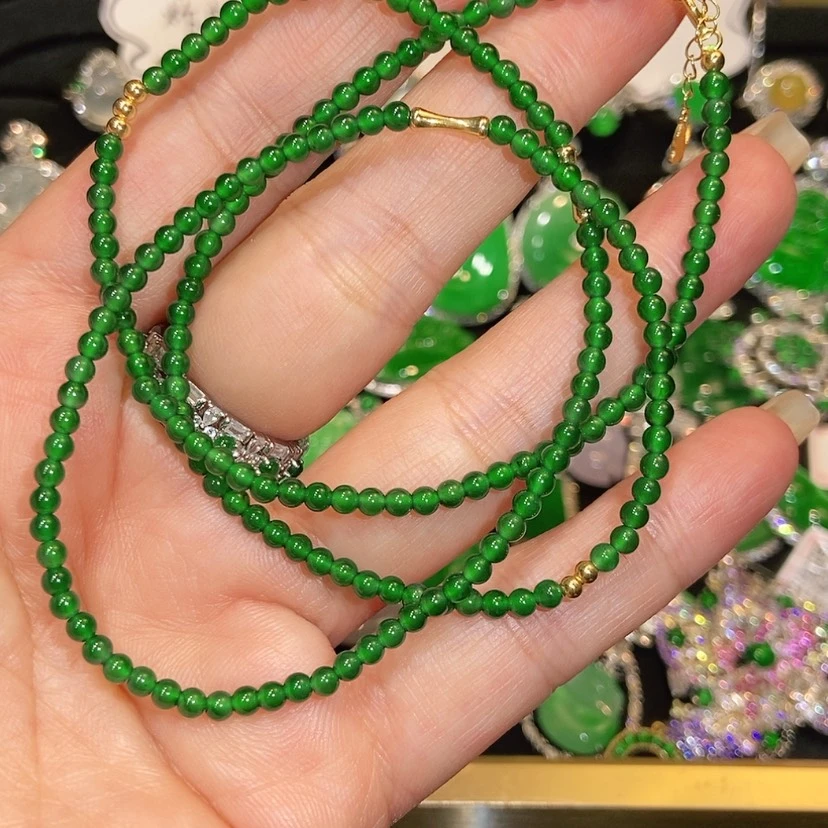 【闪购商品】翡翠18K金镶嵌颈饰天然翡翠