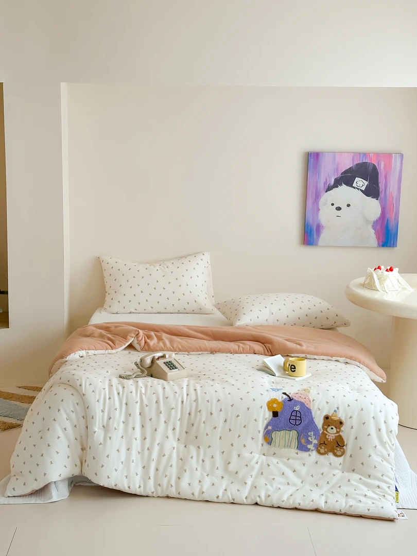 双面纯棉双层纱A类母婴级毛巾绣工艺秋冬被夏被正品原单可机洗