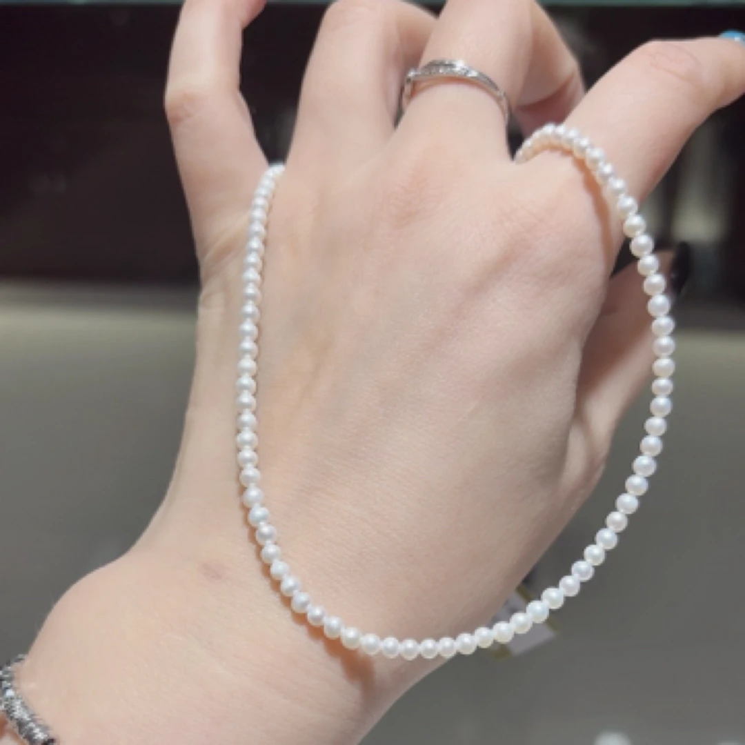 925银银制品 加长扣珠子3mm颈链