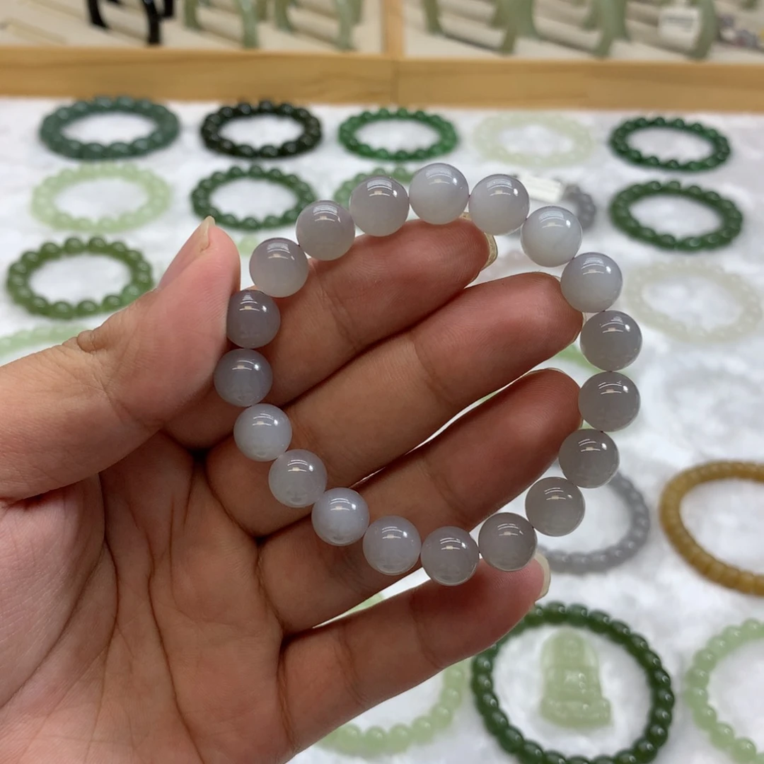 未镶嵌手串和田玉（烟紫10）