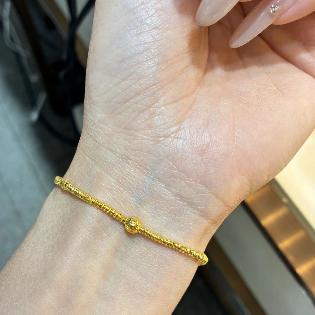 DS『碎碎金球球』 5G黄金足金999手串 弹力线