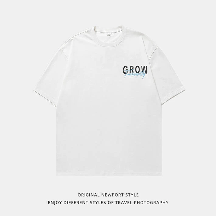 夏季新款字母印花T恤男美式潮流休闲纯棉百搭短袖T恤男女款zb