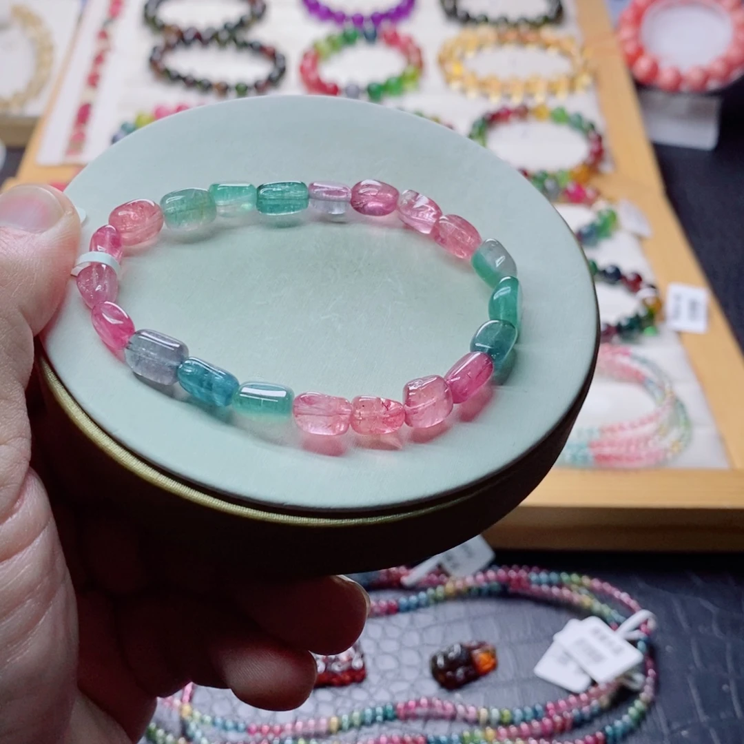 碧玺未镶嵌碧玺手链