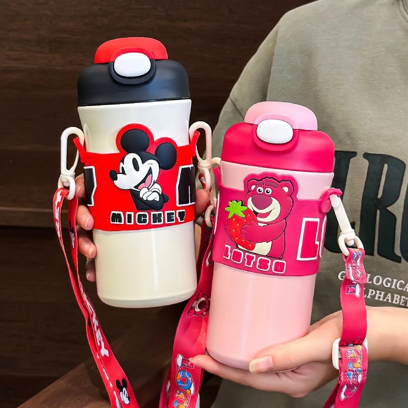 草莓熊吸管保温杯316不锈钢材质