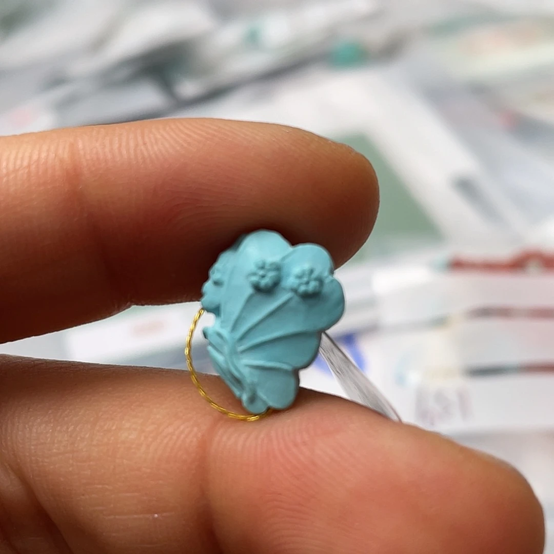 绿松石珠宝半成品18K金镶嵌