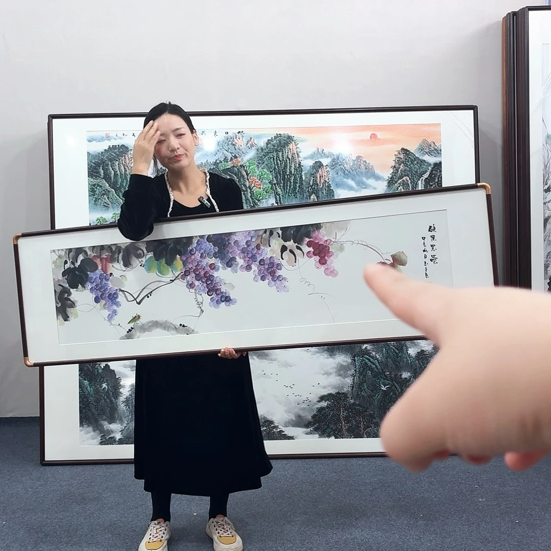 国画手绘作品160-45尺寸
