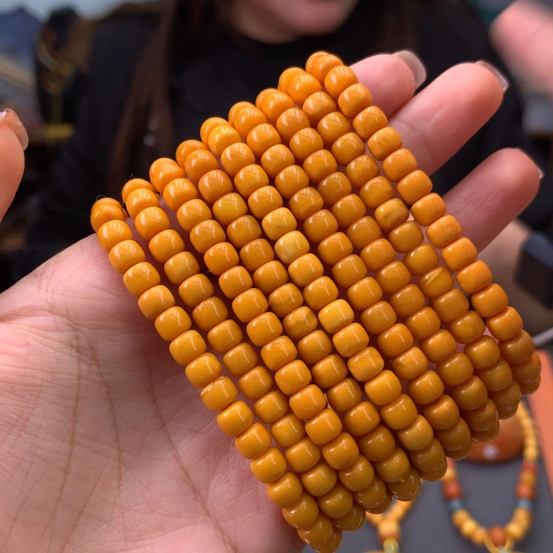 蜜蜡手串未镶嵌多样性发一