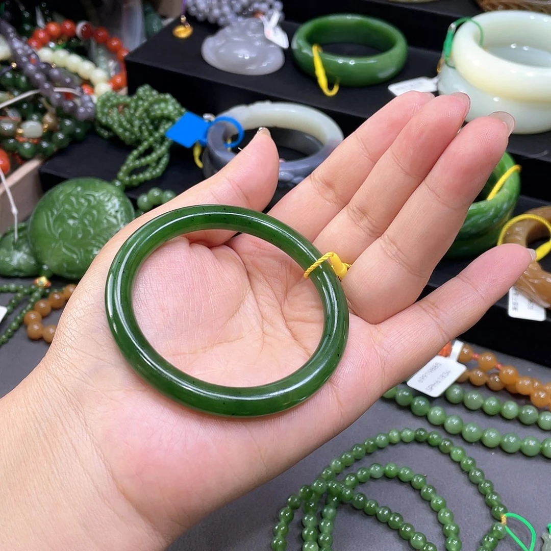 和田玉手镯5556圈口34未镶嵌