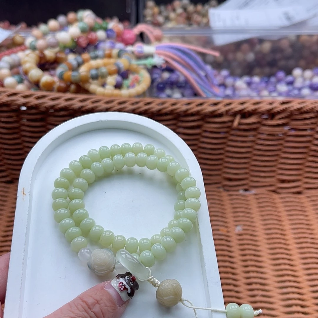 白玉菩提吊坠C/8mm/120颗