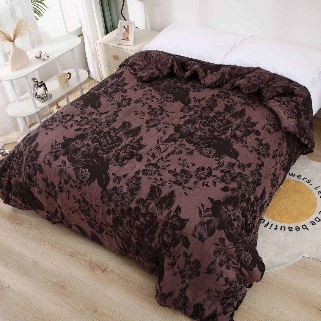 【炫花紫-枕套一对】美式轻奢中古老钱风双层纱纯棉暮山紫枕套