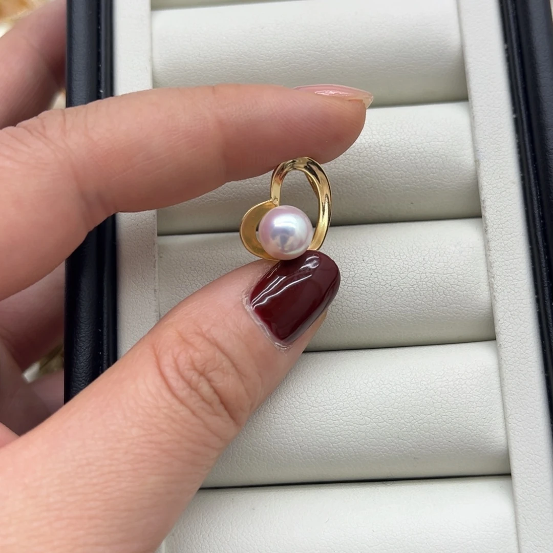 银S925镶嵌海水珍珠吊坠(不含链)