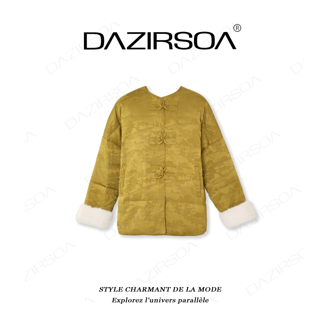 “锦绣未央”高级定制水貂新中式羽绒服外套 W376