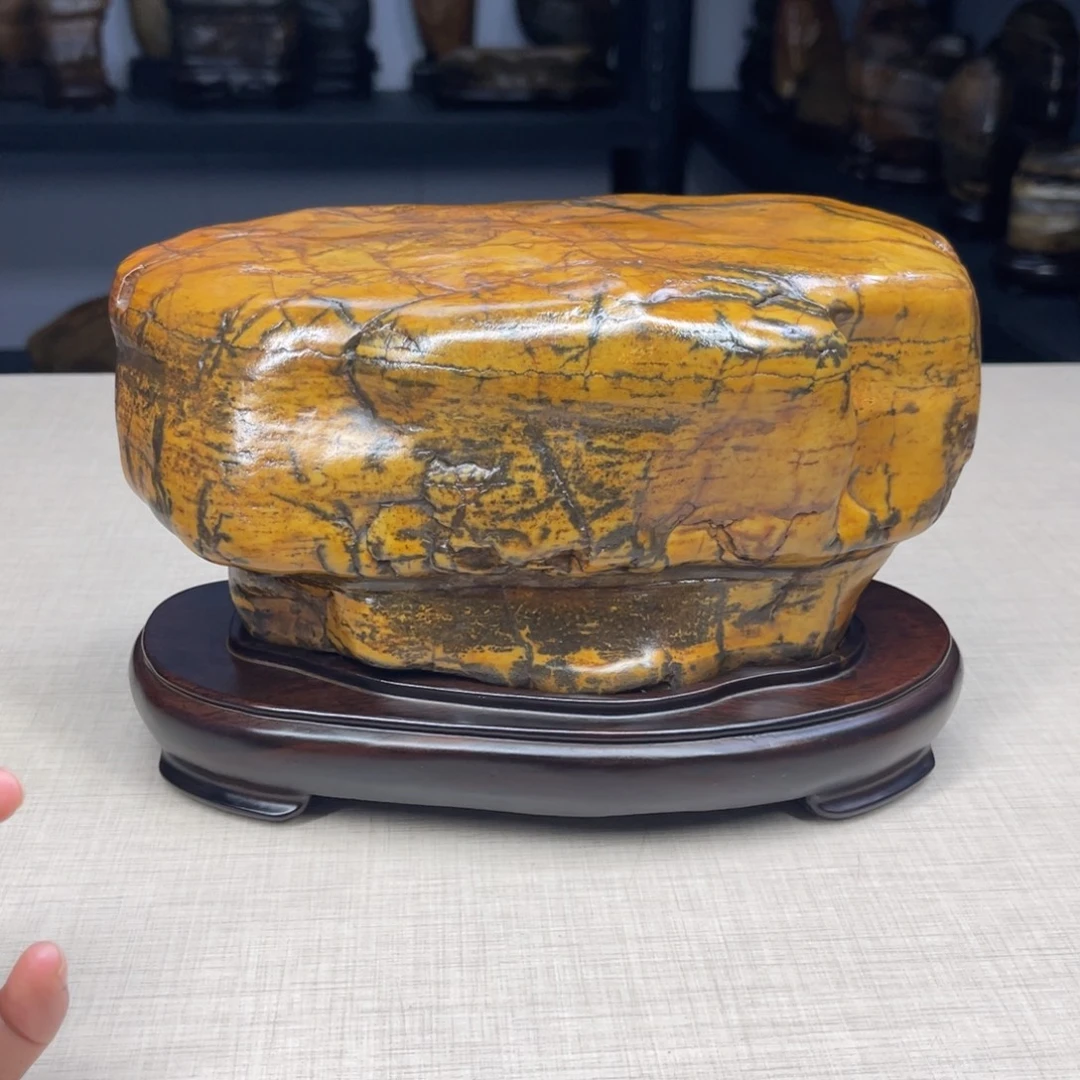 石材广西大化彩玉石配底座