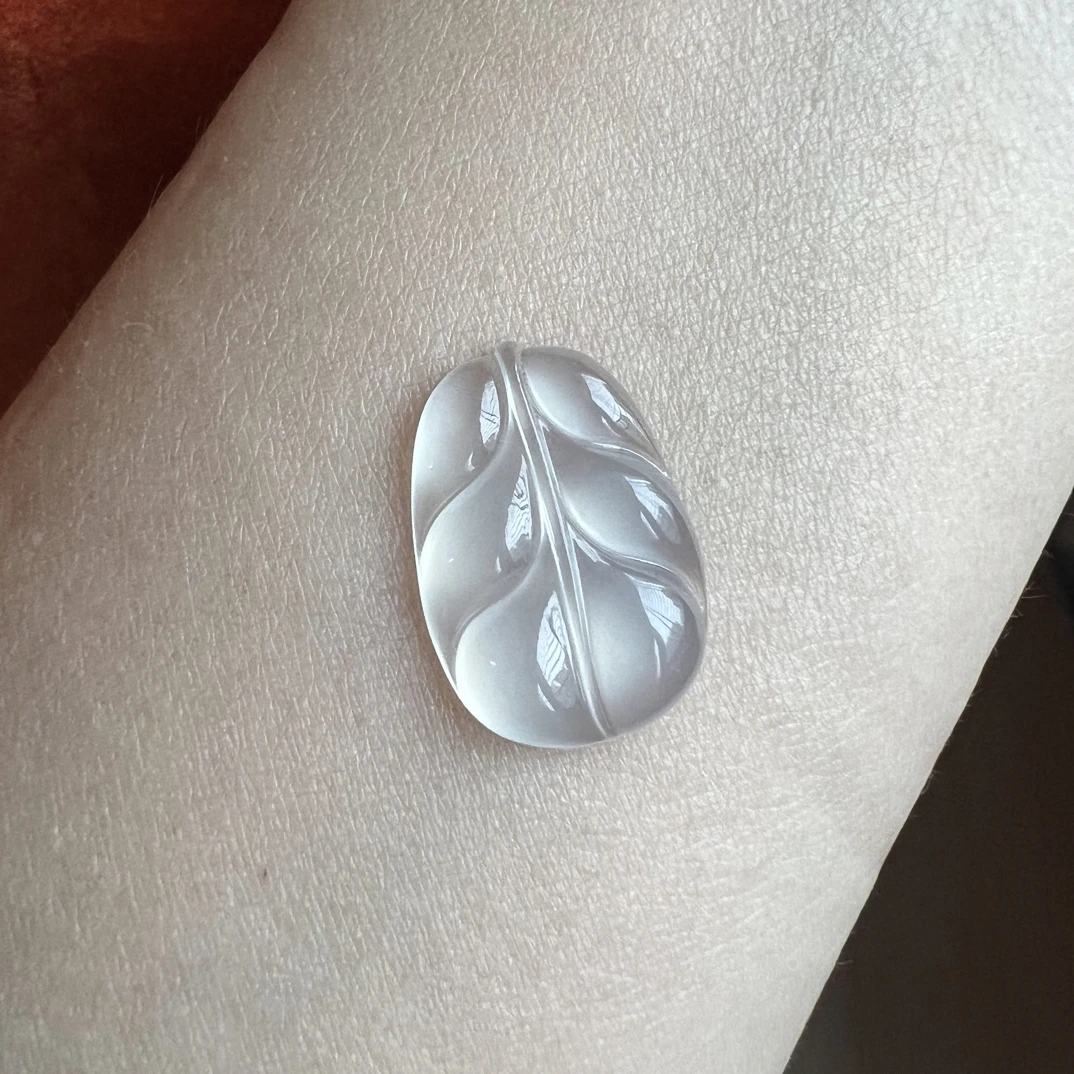缅料翡翠白冰叶子