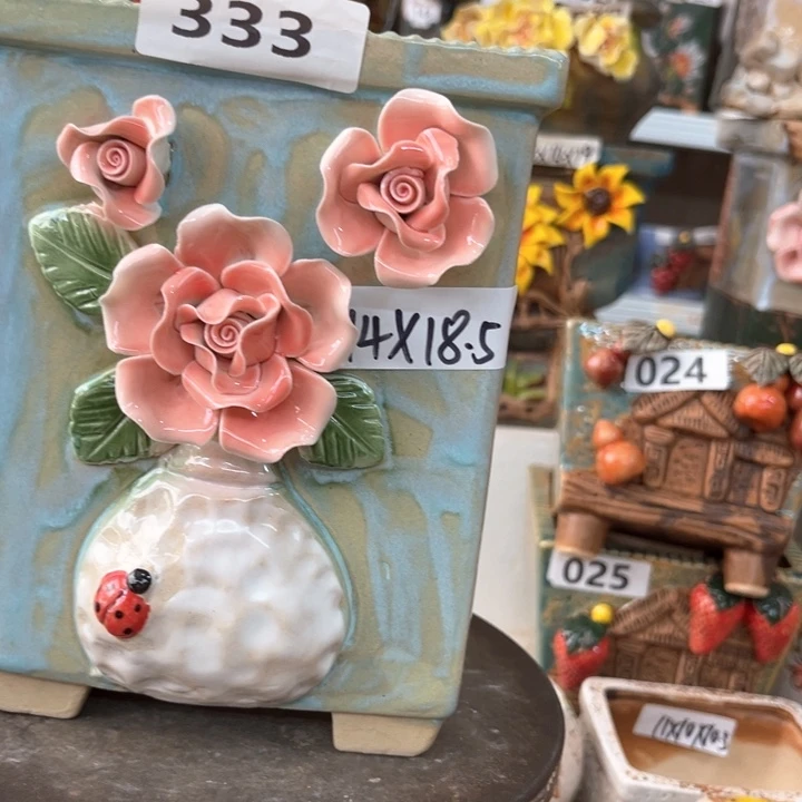 紫砂花盆粗陶材质多肉花盆